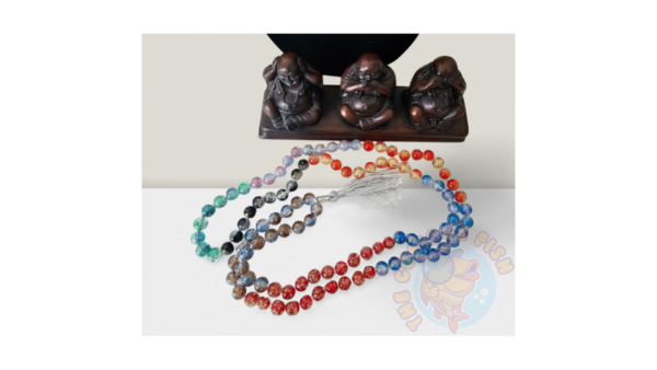 Mala Prayer Beads 108 Necklace for Meditation – Handmade Cracked Glass 10mm Beads (Copy) - Image 2